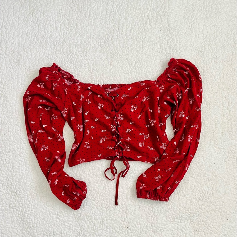 Floral Red Women's Top